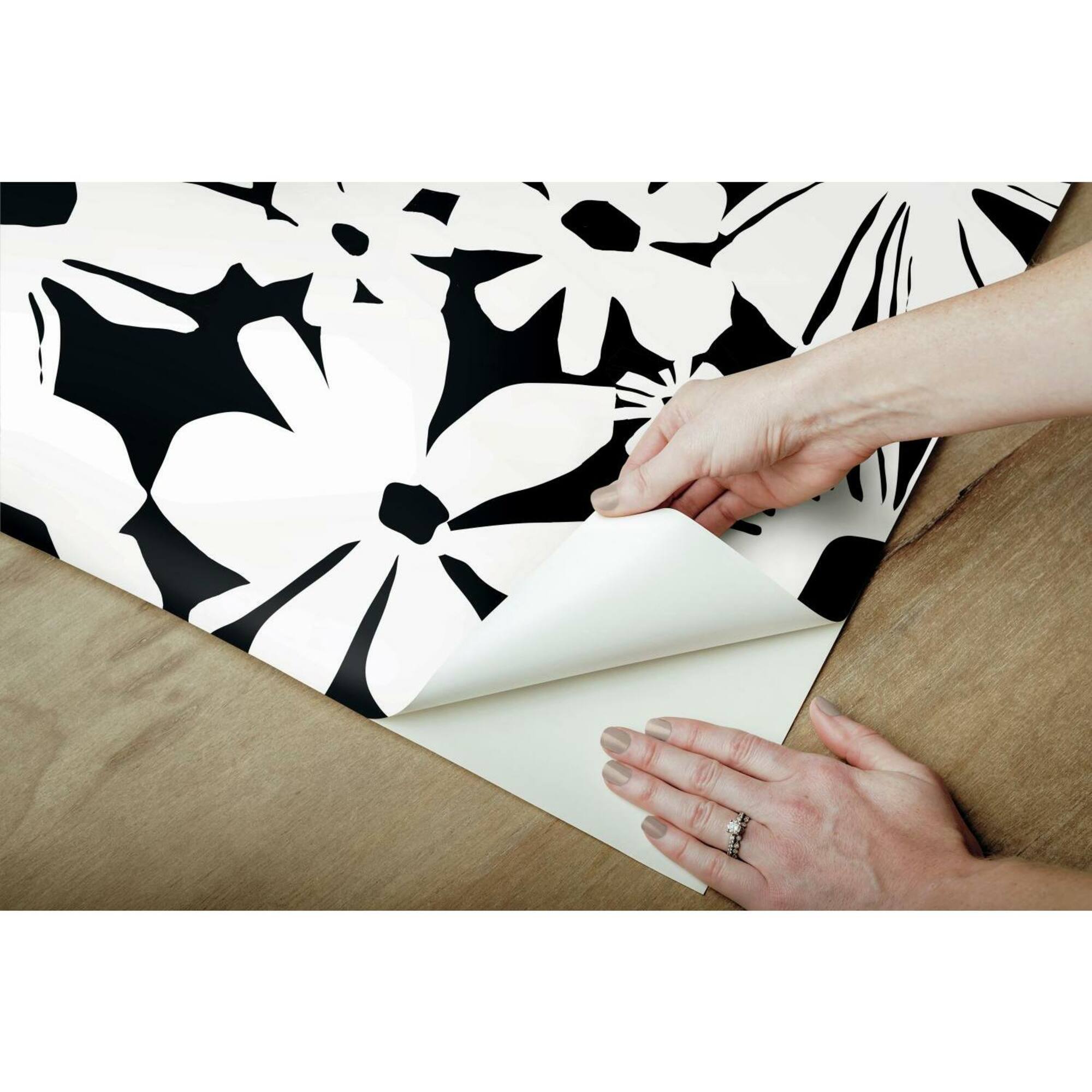 RoomMates Black Daisy Chain Peel & Stick Wallpaper